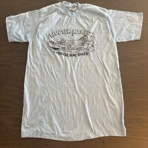 Vintage Single Stitch Winter Harbor Lobster Boat Races T-Shirt Blue Large